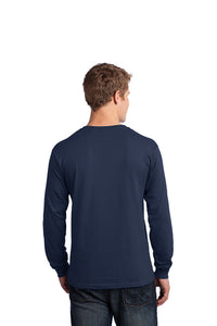 Long Sleeve Cotton Essential Tee / Heather Navy / Salem Middle School Staff