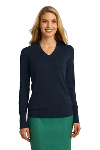 Ladies V-Neck Sweater / Navy / Lynnhaven Staff - Fidgety