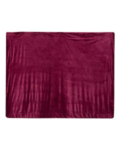 Micro Mink Sherpa Blanket  /  Burgundy / Great Neck Middle School