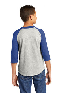 Youth Colorblock Raglan Jersey / Heather Grey & Royal  / Three Oaks Elementary