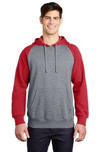 Raglan Colorblock Pullover Hooded Sweatshirt / True Red/ Vintage Heather / Cape Henry Collegiate Basketball