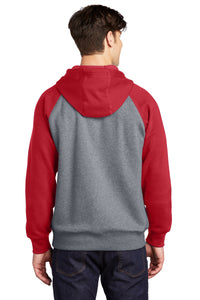 Raglan Colorblock Pullover Hooded Sweatshirt / Red / Arrowhead Elementary Staff