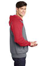 Raglan Colorblock Pullover Hooded Sweatshirt / True Red/ Vintage Heather  / Cape Henry Collegiate Baseball