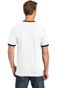 Core Cotton Ringer T-Shirt / White & Black / Plaza AVID - Fidgety