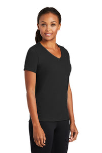 Ladies Performance Blend V-Neck Tee / Black / Heavy Hitting Hammers