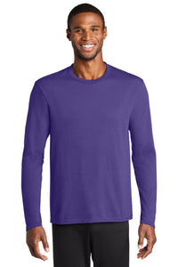 Long Sleeve Performance Blend Tee / Purple / Tallwood High School Boys Soccer