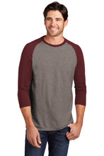 Softstyle  3/4-Sleeve Raglan / Grey Maroon / Great Neck Middle School Softball