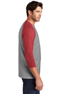 Perfect Tri 3/4-Sleeve Raglan / Grey Red / Independence Middle School Softball