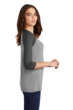 Women's Perfect Tri 3/4-Sleeve Raglan / Grey Black / Lynnhaven Elementary Staff