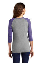 Women’s Perfect Tri 3/4-Sleeve Raglan / Purple & Grey / Larkspur Middle Softball