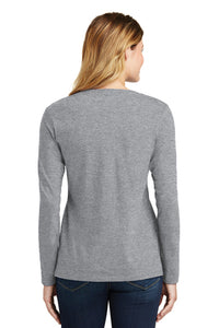 Ladies Long Sleeve softstyle V-Neck Tee / Gray / Saints-[product_collection]