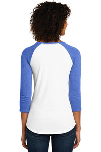Women's Fitted 3/4-Sleeve Raglan Tee / Royal Blue & White / FC Tennis