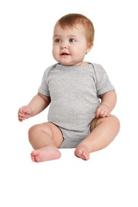 Infant Short Sleeve Baby Rib Bodysuit / Heather Gray / CHKD NICU - Fidgety