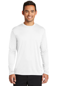 Long Sleeve Performance Tee / White / Great Neck Middle Baseball