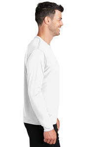 Long Sleeve Performance Tee / White / George Mason Tennis