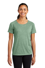 Ladies Tri-Blend Wicking Raglan Tee / Forest Green Heather / Cox High School Track and Field