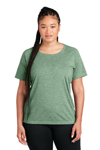 Ladies Tri-Blend Wicking Raglan Tee / Forest Green Heather / Cox High School Track and Field