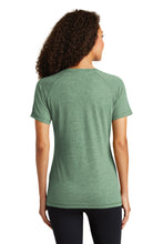 Tri-Blend Wicking Scoop Neck Raglan Tee / Forest Green Heather / Cox High School Swim & Dive Team