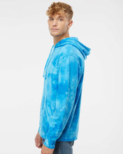 Unisex Midweight Tie-Dyed Hooded Sweatshirt / Tie Dye Aqua Blue / Drillers Baseball