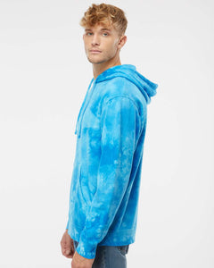 Unisex Midweight Tie-Dyed Hooded Sweatshirt / Tie Dye Aqua Blue / Drillers Baseball