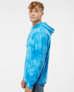 Unisex Midweight Tie-Dyed Hooded Sweatshirt / Aqua Blue / SEVWSA