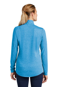 Ladies Tri-Blend Wicking 1/4-Zip Pullover / Pond Blue Heather / Virginia Association Of Governmental Procurement