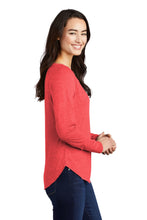 Long Sleeve Tri-Blend Wicking Scoop Neck Raglan Tee / True Red Heather / Independence Middle School Spirit Wear