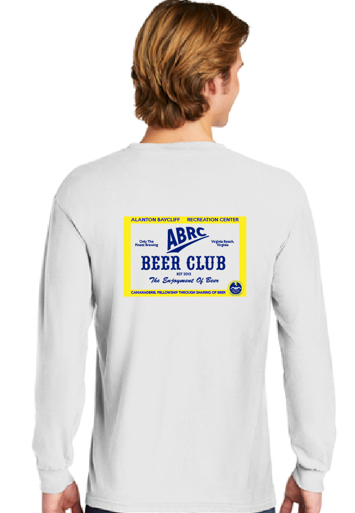 Heavyweight Ring Spun Long Sleeve T-Shirt / White/ ABRC Beer Club