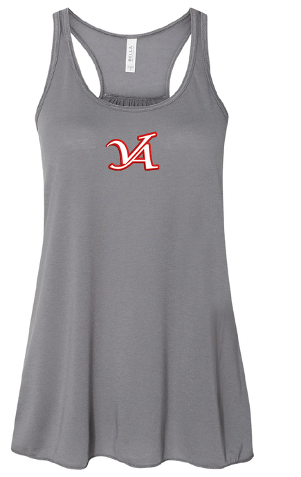 Women's Flowy Racerback Tank/Storm Gray/ VA Aces - Fidgety