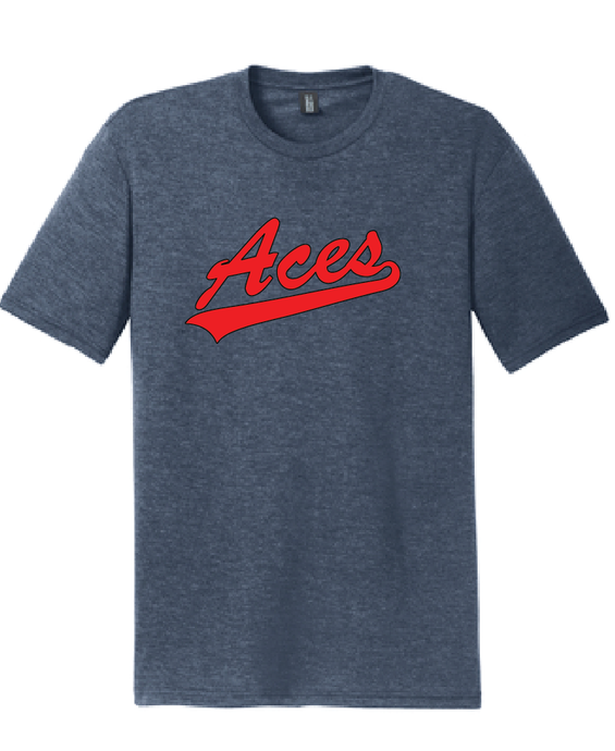 Youth Tri-Blend Crew T-Shirt/Navy Frost/VA Aces - Fidgety