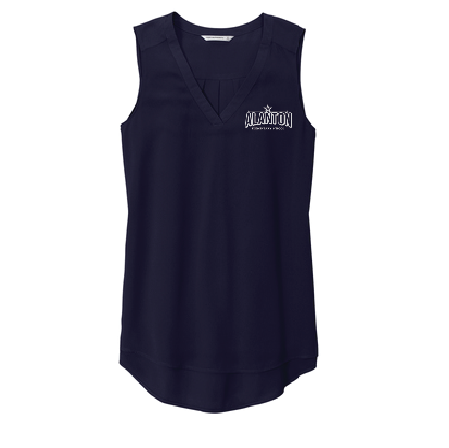 Ladies Sleeveless Blouse / Navy / Alanton Elementary School