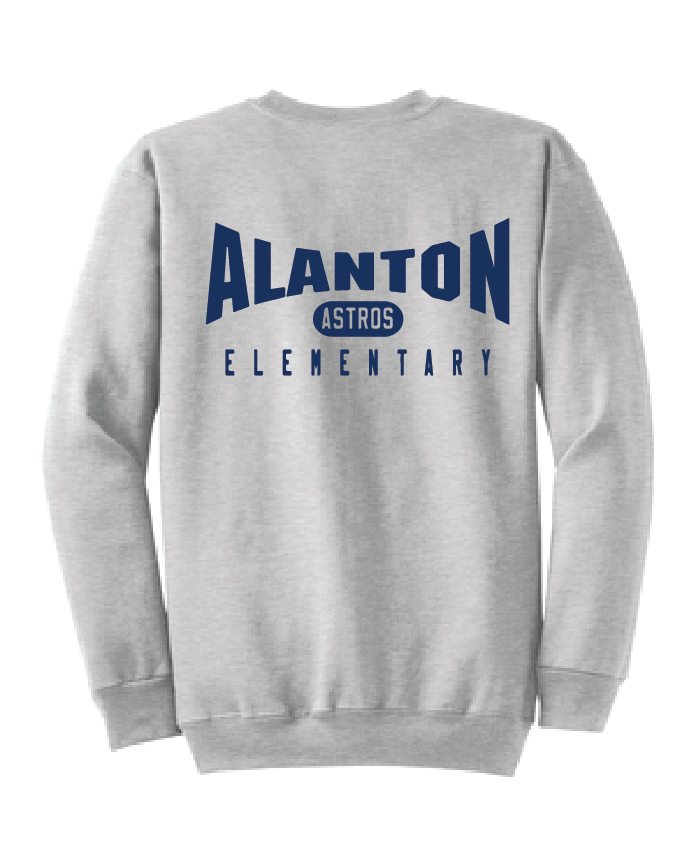 Fleece Crewneck Sweatshirt / Ash / Alanton Elementary School