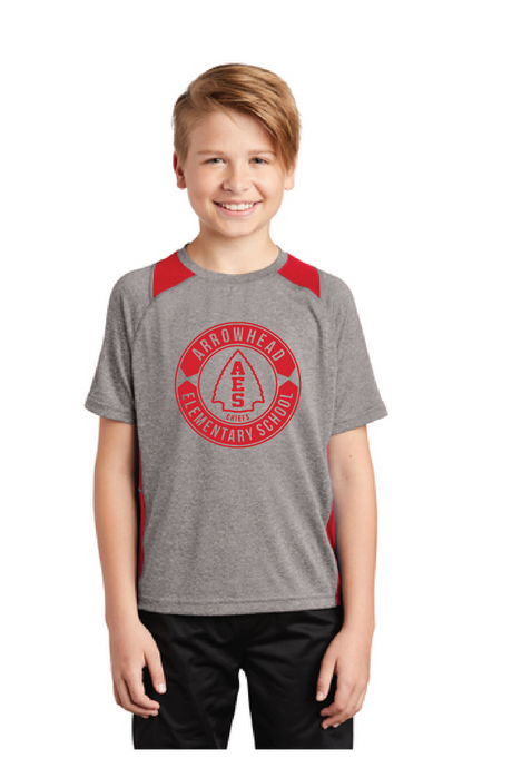 Heather Colorblock Contender Tee (Youth & Adult) / Red and Heather Grey / Arrowhead Elementary