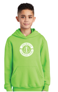 Fleece Pullover Hooded Sweatshirt (Youth & Adult) / Neon Green / Arrowhead Elementary School