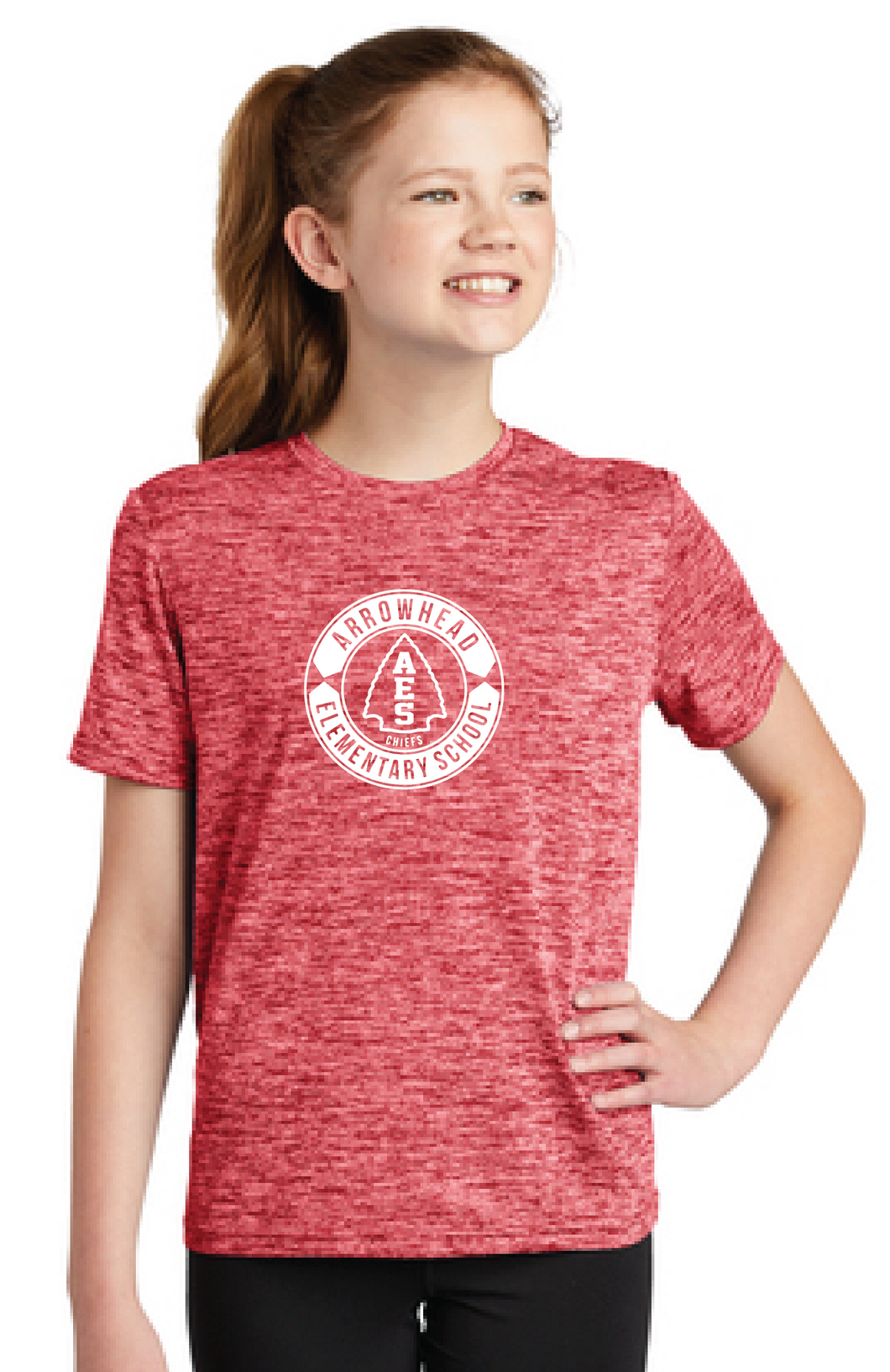 Electric Heather Tee (Youth & Adult) / Electric Red / Arrowhead Elementary