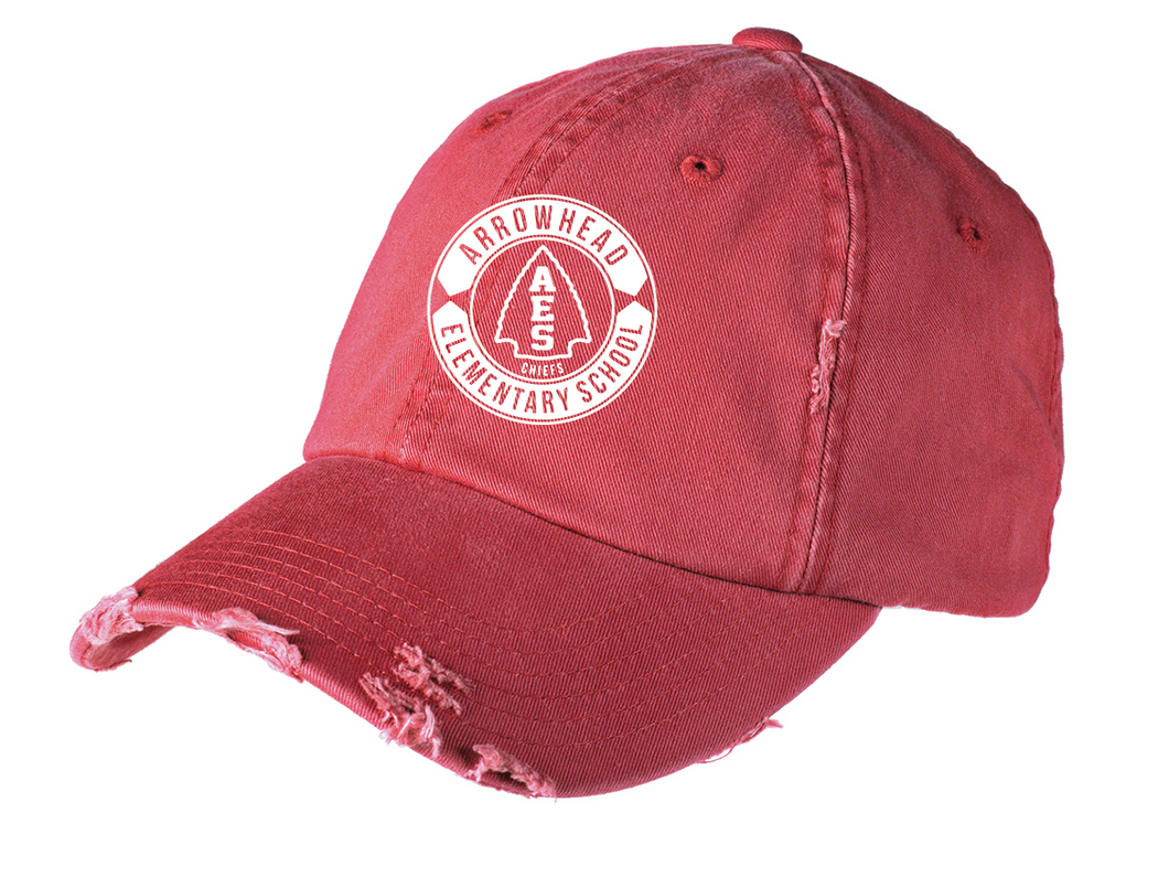 Distressed Cap / Red / Arrowhead Elementary