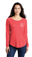 Long Sleeve Tri-Blend Wicking Scoop Neck Raglan Tee / True Red Heather / Arrowhead Elementary Staff