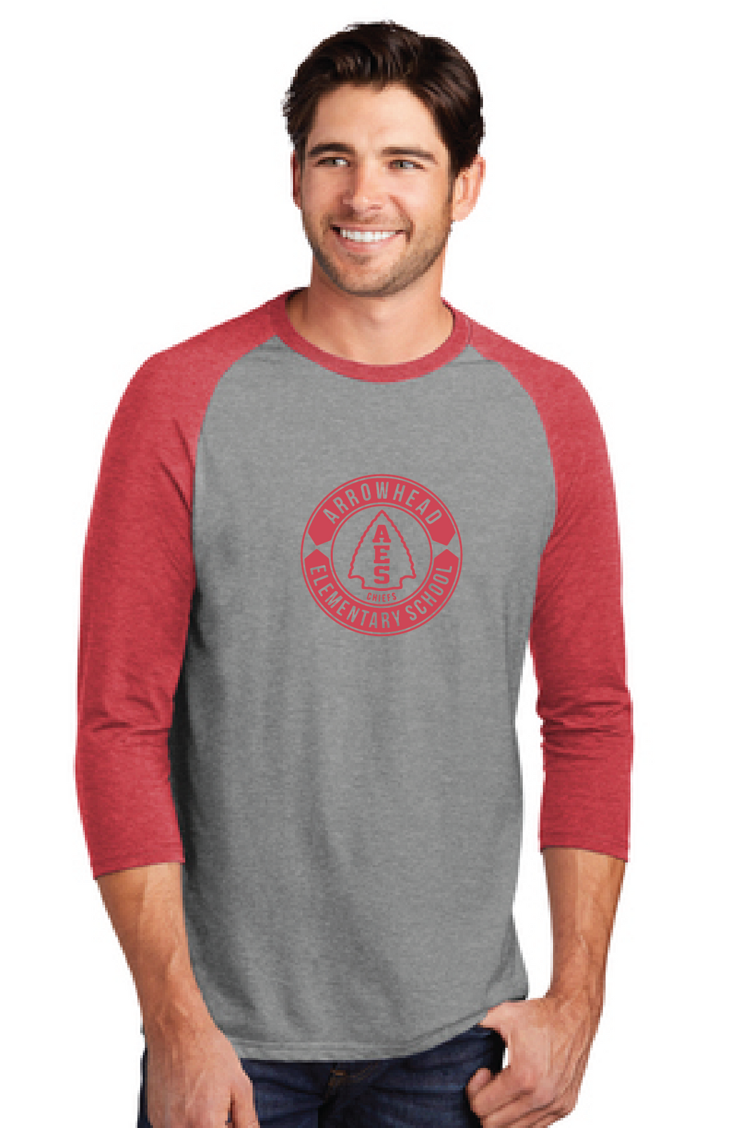 Perfect Tri 3/4-Sleeve Raglan / Red / Arrowhead Elementary Staff