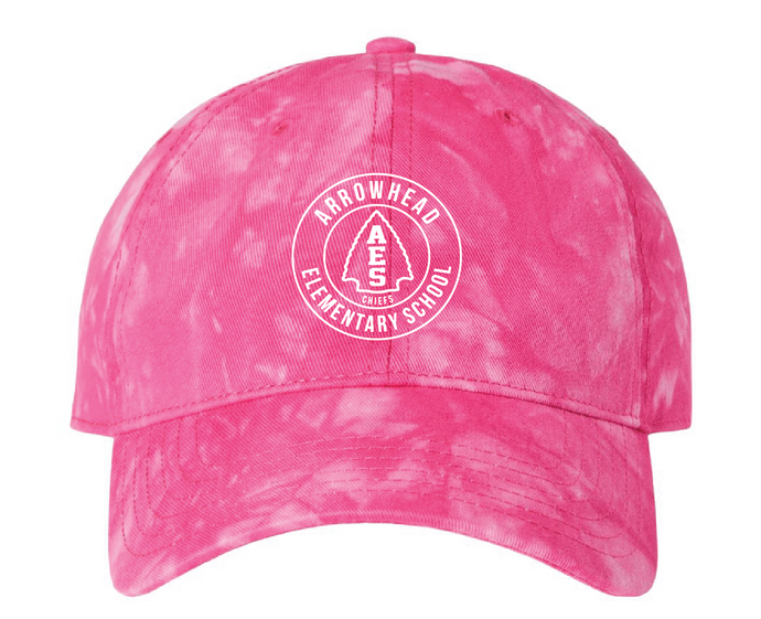 Tie-Dyed Twill Cap / Dark Pink / Arrowhead Elementary