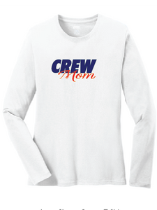 Crew Mom Cotton Long Sleeve Shirt / White / Grassfield Crew - Fidgety