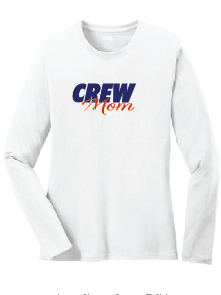 Crew Mom Cotton Long Sleeve Shirt / White / Grassfield Crew - Fidgety