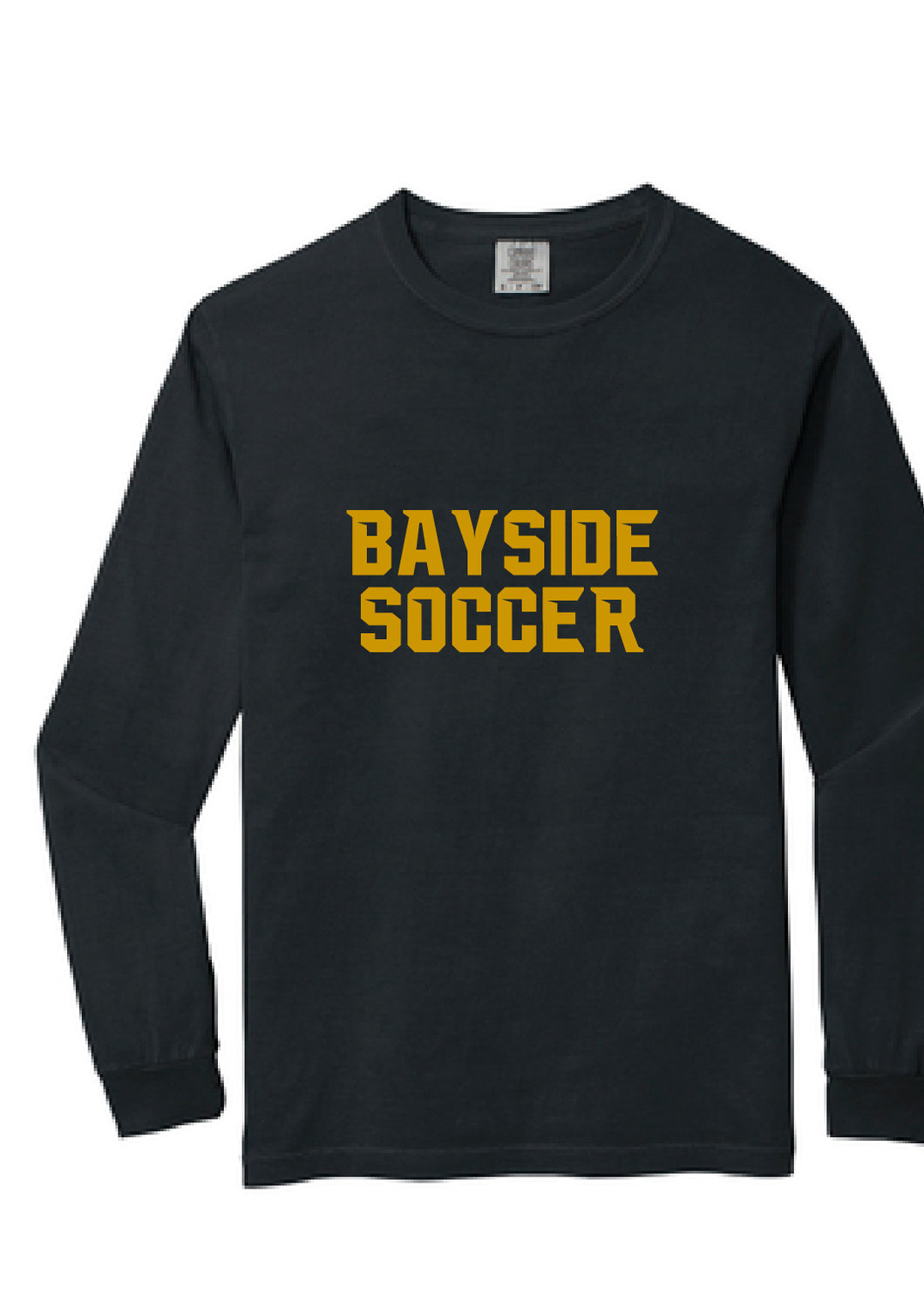 Comfort Colors Heavyweight Ring Spun Long Sleeve Tee / Black / Bayside High School Soccer