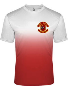 Unisex Crew Neck Ombre T-Shirt / White & Red / Bayside High School Boys Soccer