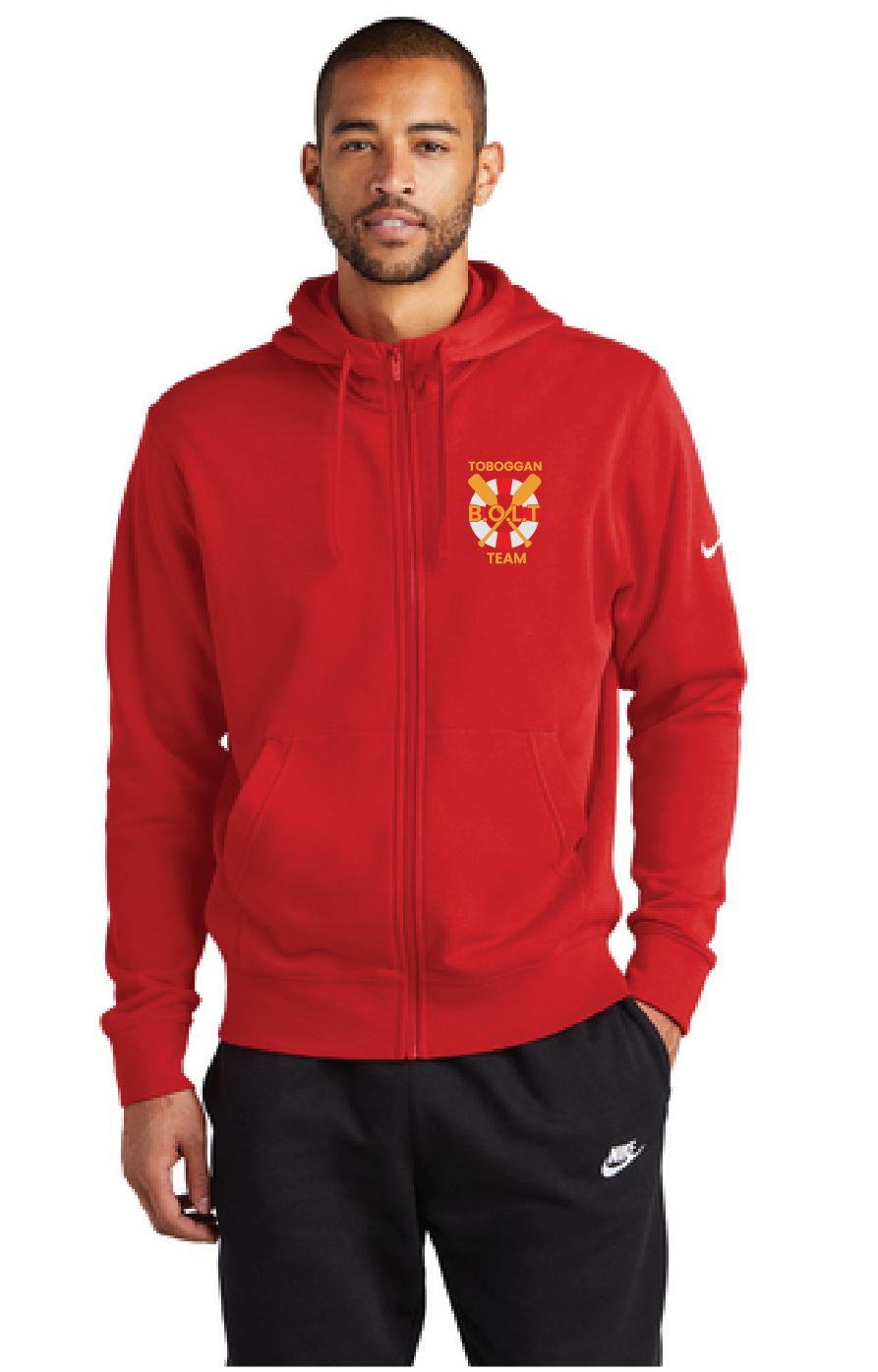 Nike club full discount zip hoodie red