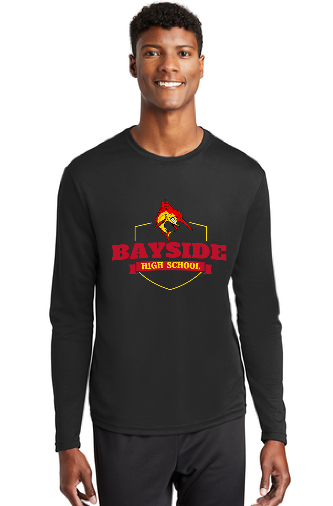 Performance Long Sleeve T Shirt Black Bayside High School Soccer