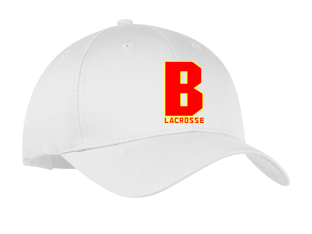 Six-Panel Twill Cap / White / Bayside High School Lacrosse