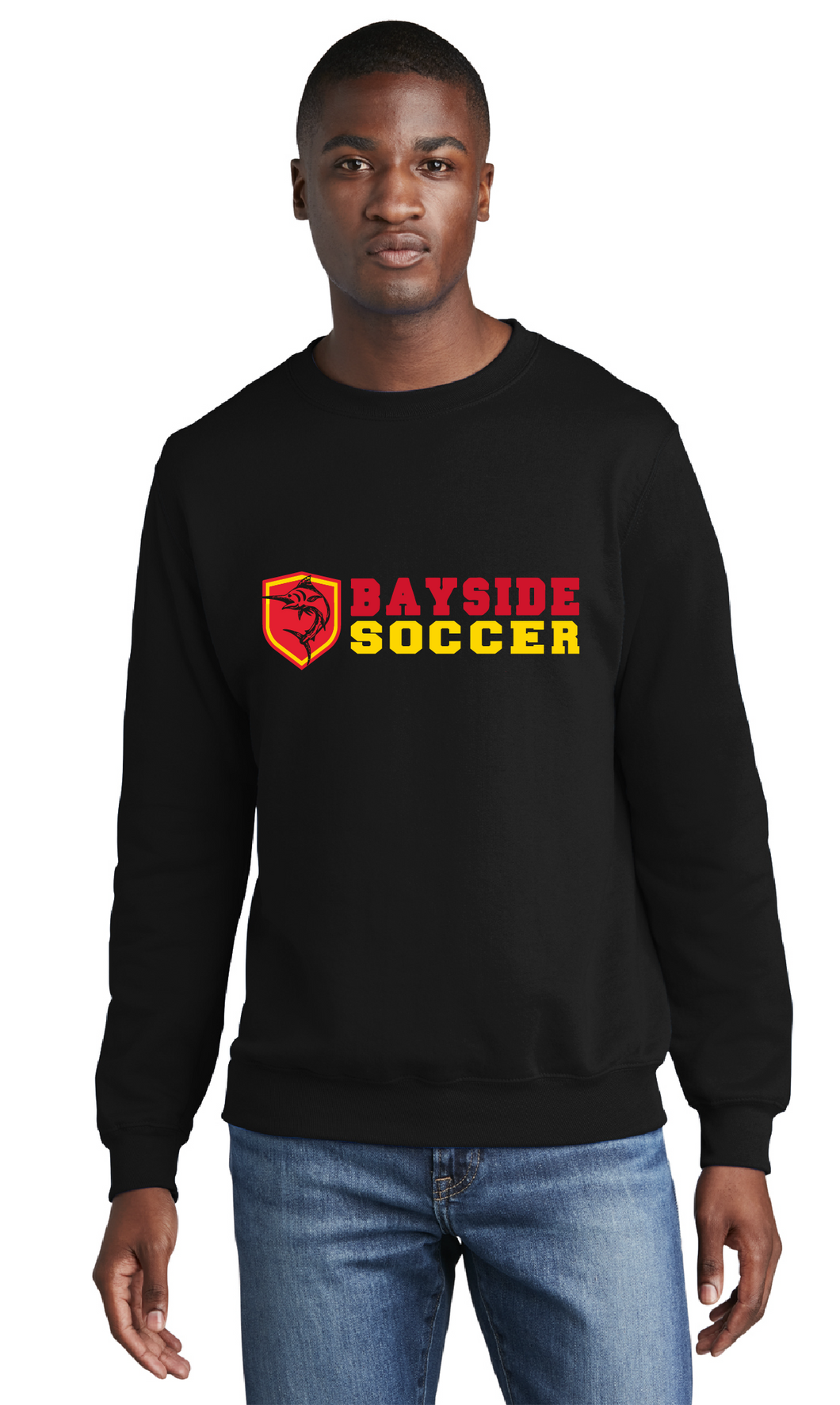 Fleece Crewneck Sweatshirt / Ash / Bayside High School Men's Soccer