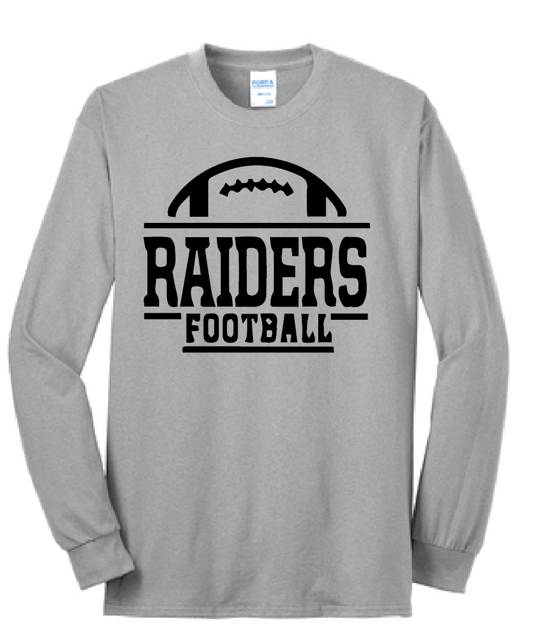 Raiders Football Long Sleeve Shirt / Gray / Bayside Football - Fidgety