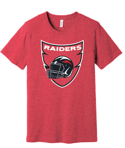 Bayside Short Sleeve Cotton T-Shirt / Heather Red / Bayside Football - Fidgety
