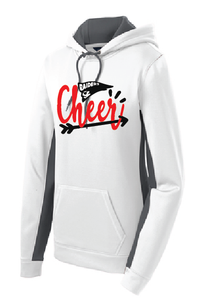 Cheer Sport-Wick Fleece  Hooded Pullover/ White & Gray / Bayside Cheer - Fidgety